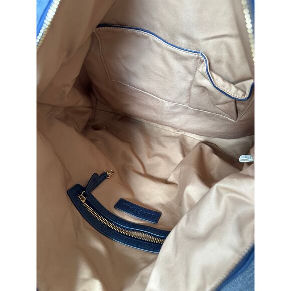 Lily Jade 100% Genuine Leather Blue Convertible Diaper Bag Backpack Meggan - Picture 7 of 16